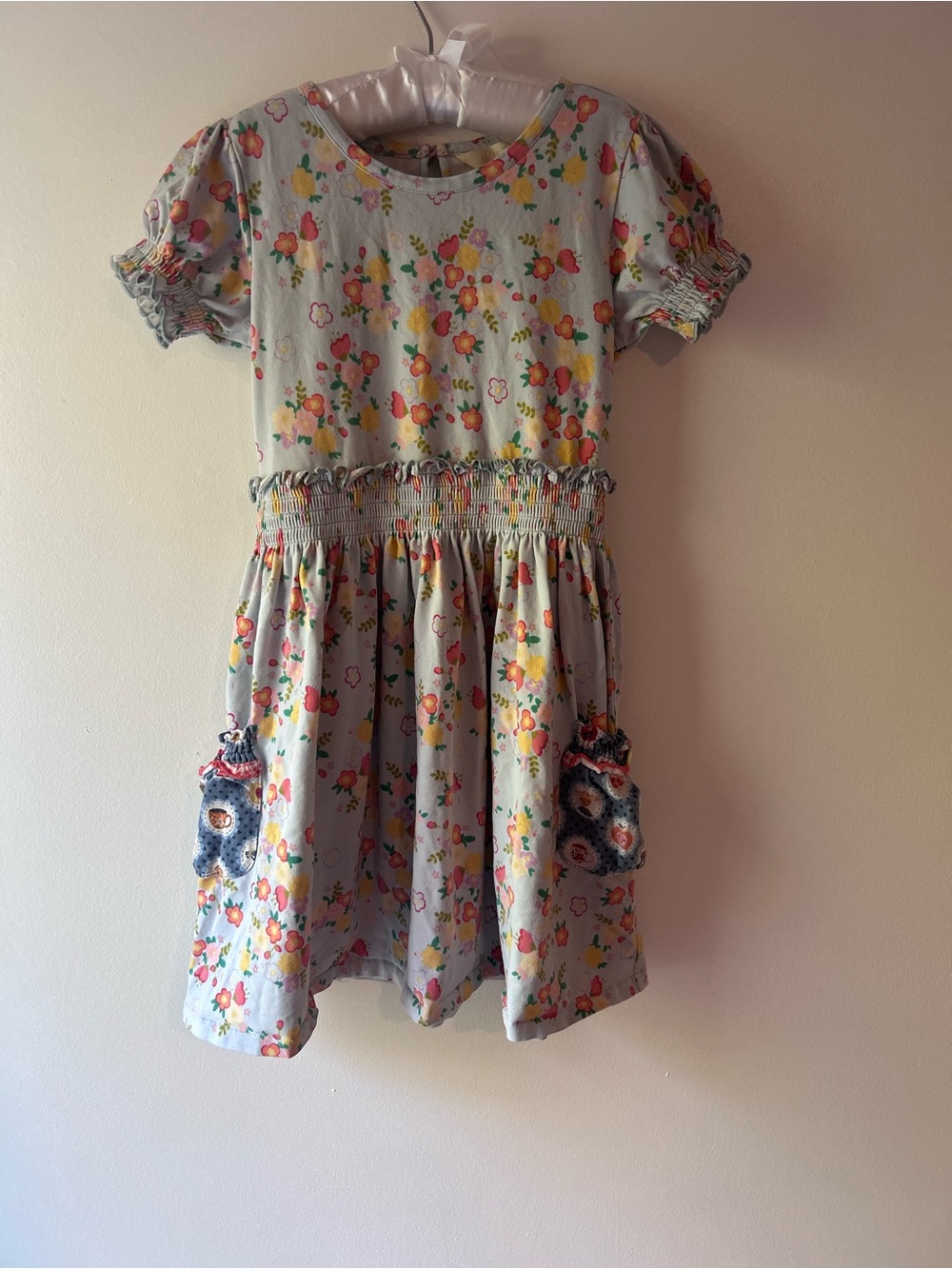 Matilda Jane Light Blue Floral Smocked Pocket Dress